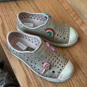 Gold Native girls 11 slip ons